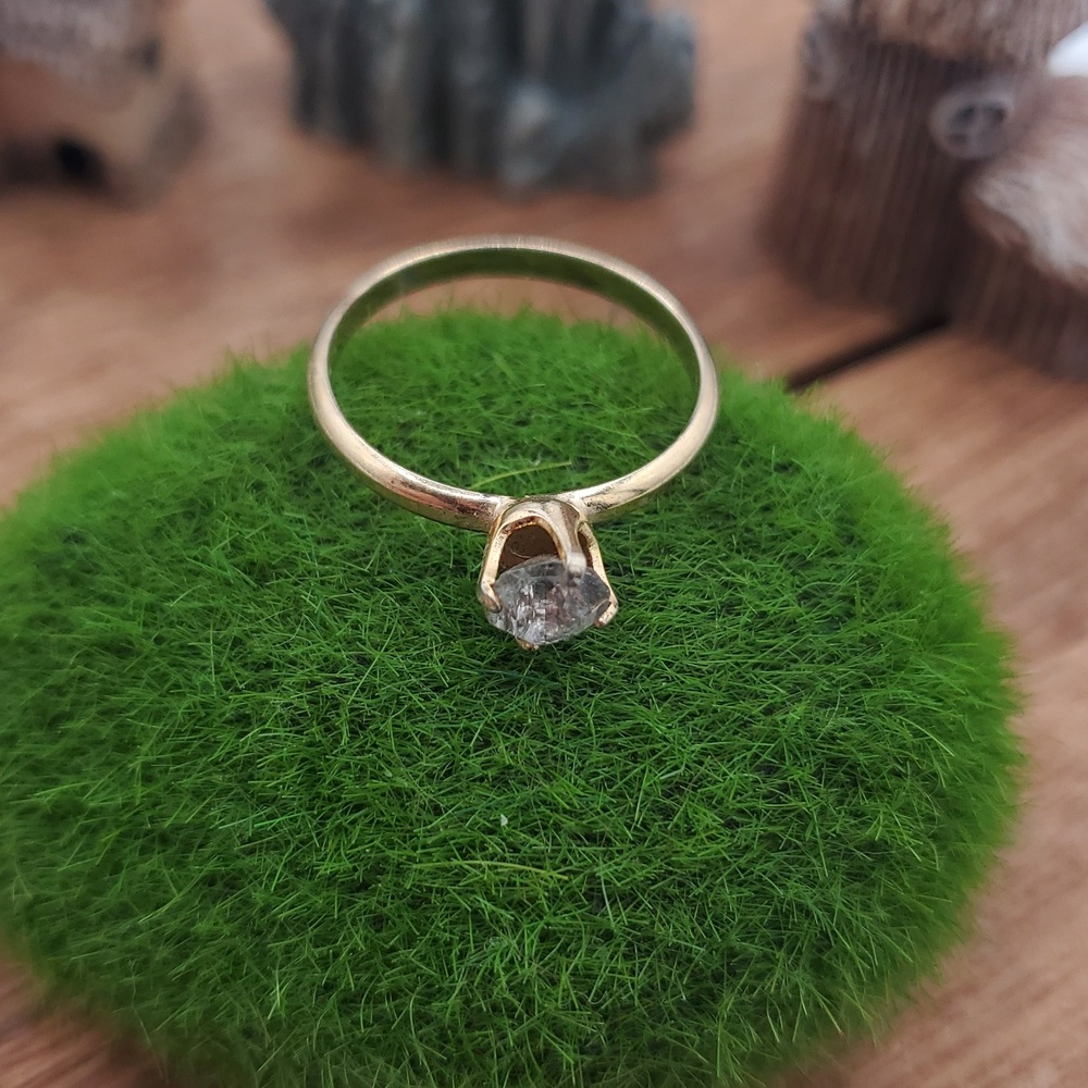 Crystal Engagement Solitaire Ring Size 6 R812 - Picture 2 of 3